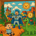 One-of-a-kind personalized AI children's book: Grandpa's Pirate Day featuring custom family characters